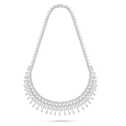 Sterling Silver 925 Set Rhodium Plated Embedded With White Zircon