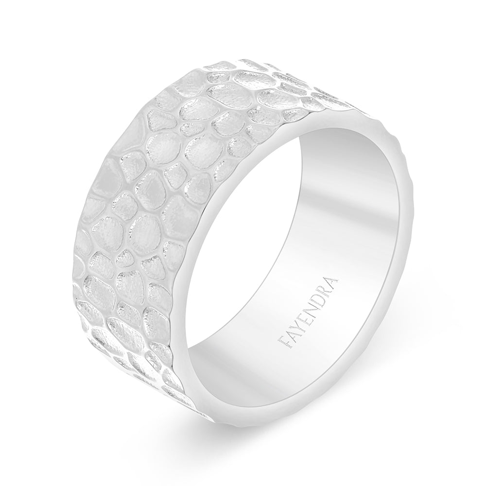 Sterling Silver 925 Wedding Ring Rhodium Plated For Men