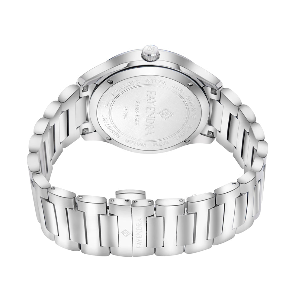 Stainless Steel 316L Watch Silver Color For Men - BLUE MOP DIAL