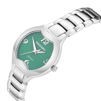 Stainless Steel 316L Watch Silver Color - GREEN METAL DIAL