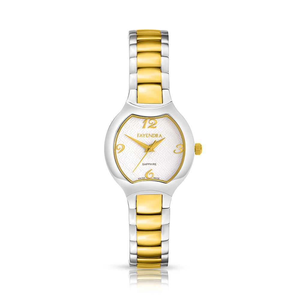 Stainless Steel 316L Watch Silver And Golden Color - WHITE METAL DIAL