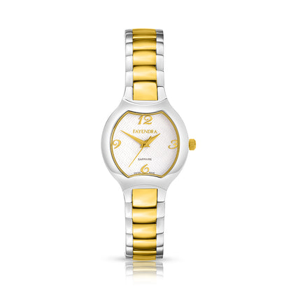 Stainless Steel 316L Watch Silver And Golden Color - WHITE METAL DIAL