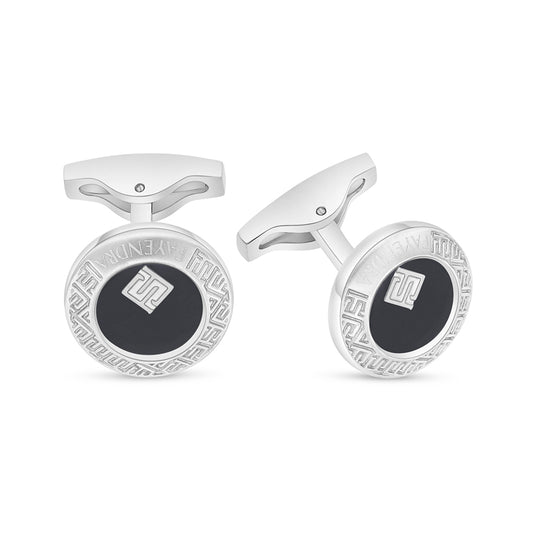 كبك ستانلس ستيل لون فضي عيار L316 مرصع احجار عقيق اسود طبيعي Shiny Steel  