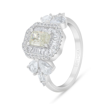 Sterling Silver 925 Set Rhodium Plated Embedded With Diamond Zircon And White Zircon