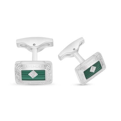 كبك ستانلس ستيل لون فضي عيار L316 مرصع احجار ملاكايت Shiny Steel 