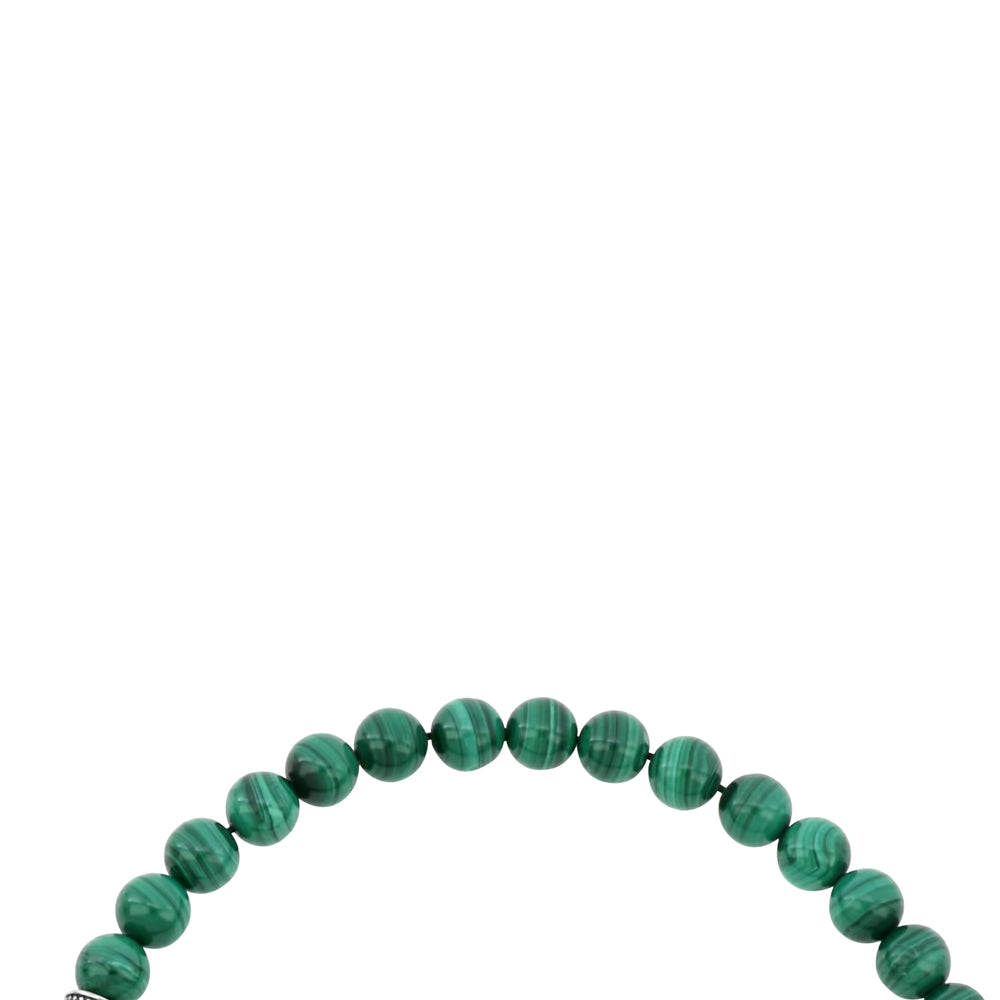 Rosary 45 Sterling Silver 925 Set Oxidized Embedded With Malachite Bead 08 ML LOGO