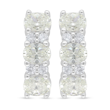 Sterling Silver 925 Earring Rhodium Plated Embedded With Diamond Zircon And White Zircon