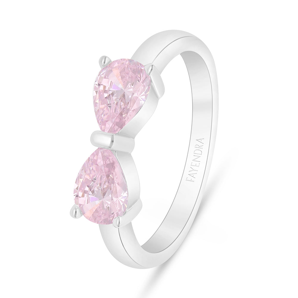 خاتم من الفضة الخالصة عيار 925 مطلي روديوم مرصع زركون بنك