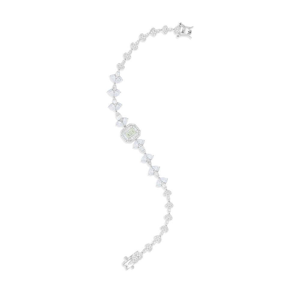 Sterling Silver 925 Set Rhodium Plated Embedded With Diamond Zircon And White Zircon