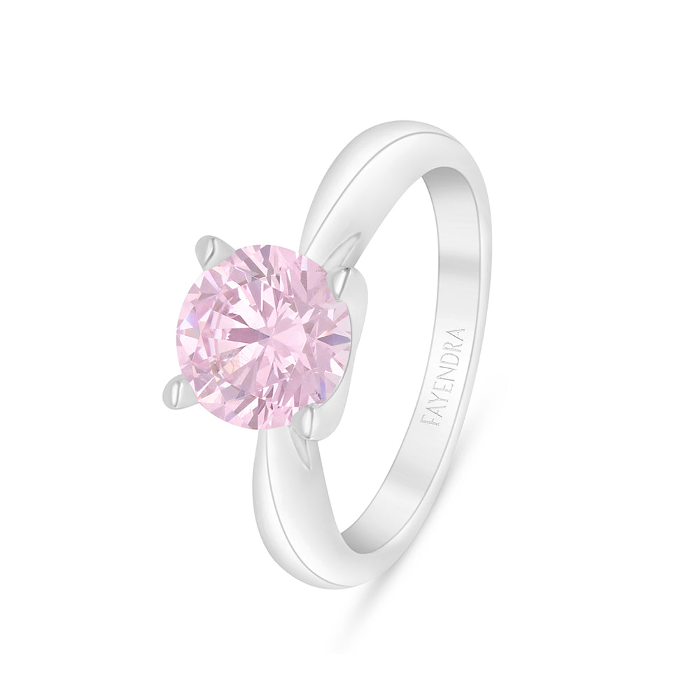 خاتم من الفضة الخالصة عيار 925 مطلي روديوم مرصع زركون بنك