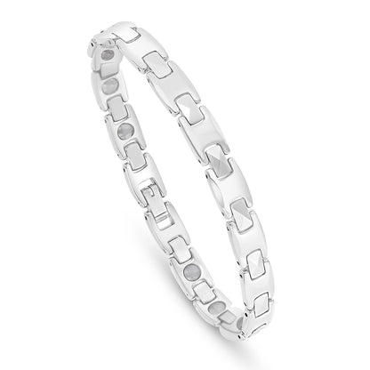 Stainless Steel 316L And Tungsten Carbide Bracelet, Silver Color For Men