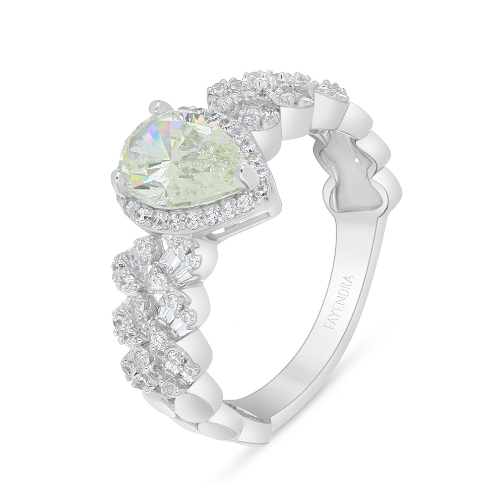 Sterling Silver 925 Set Rhodium Plated Embedded With Diamond Zircon And White Zircon
