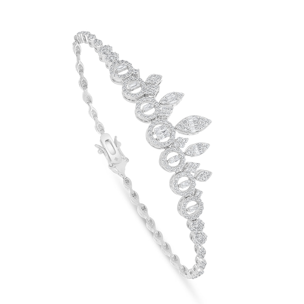 Sterling Silver 925 Set Rhodium Plated Embedded With White Zircon