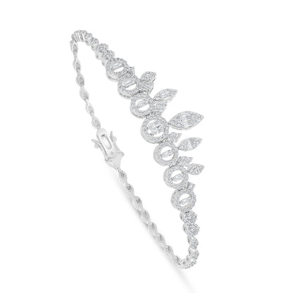 Sterling Silver 925 Set Rhodium Plated Embedded With White Zircon