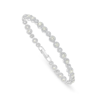 اسورة من الفضة الخالصة عيار 925 مطلية روديوم مرصعة بالزركون الكناري الالماسي و فص ابيض