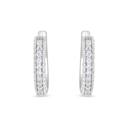 Sterling Silver 925 Earring Rhodium Plated Embedded With White Zircon