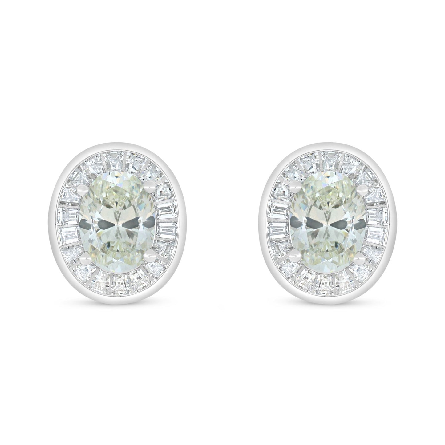 Sterling Silver 925 Earring Rhodium Plated Embedded With Diamond Zircon And White Zircon