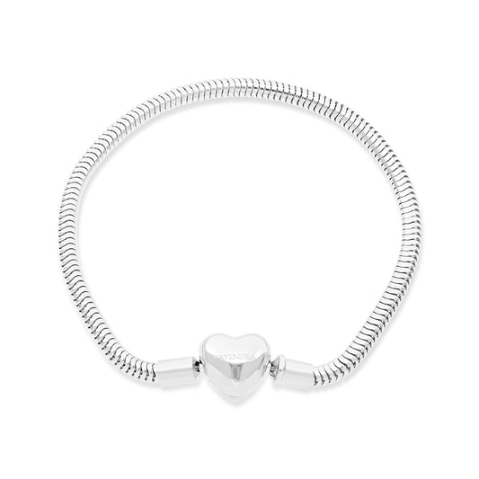 اسورة فضة عيار 925 مطلي روديوم - 17 CM
