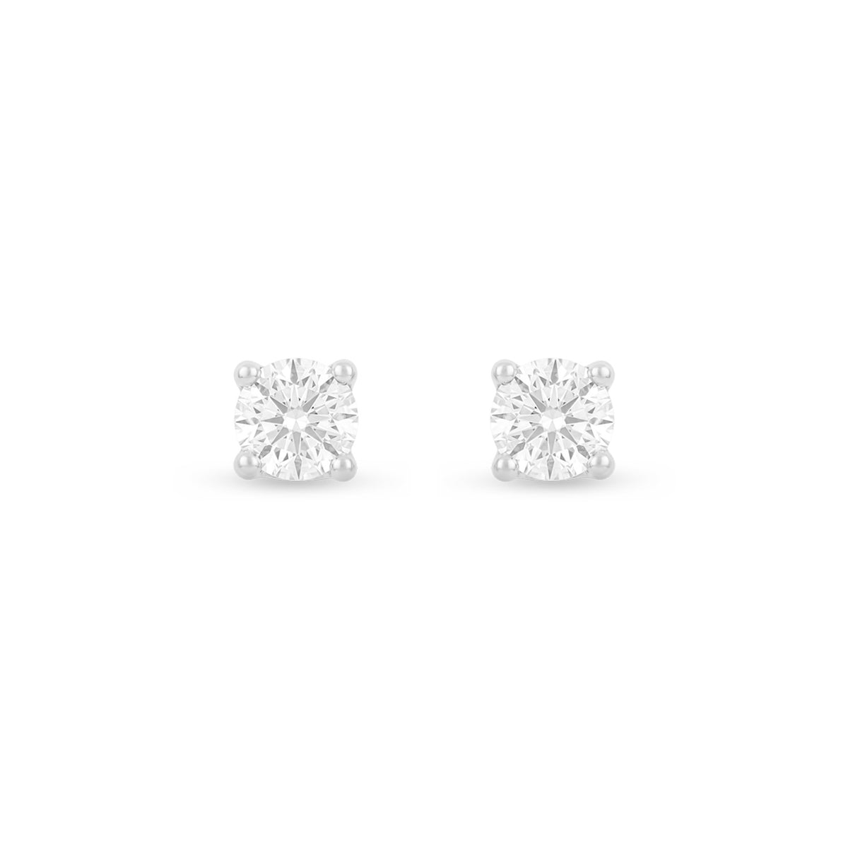 Sterling Silver 925 Earring Rhodium Plated Embedded With White Zircon