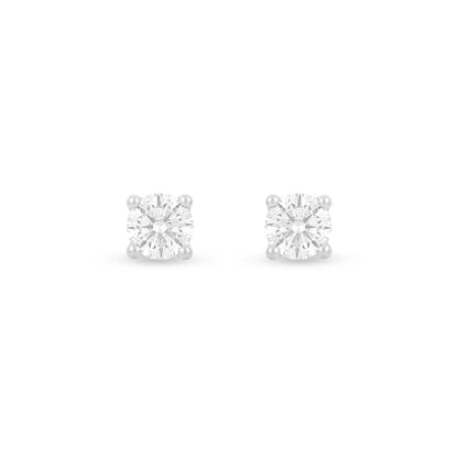 Sterling Silver 925 Earring Rhodium Plated Embedded With White Zircon