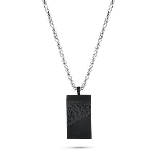 Stainless Steel 316L And 304 L Necklace, Silver And Black Color For Men