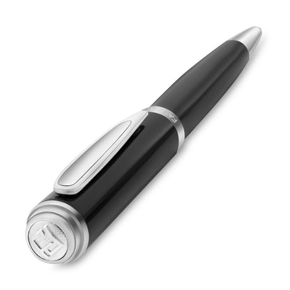 Fayendra Pen Silver And Black Plated Embedded With Snail Engraving
