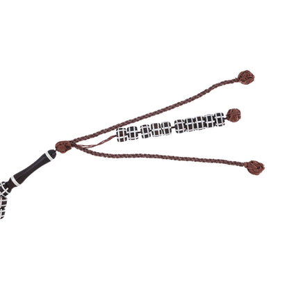 Rosary 100 Kuk Borhami 8*6 mm,Hand Inlaid Round Silver And White Enamel African Style, with Two Counters