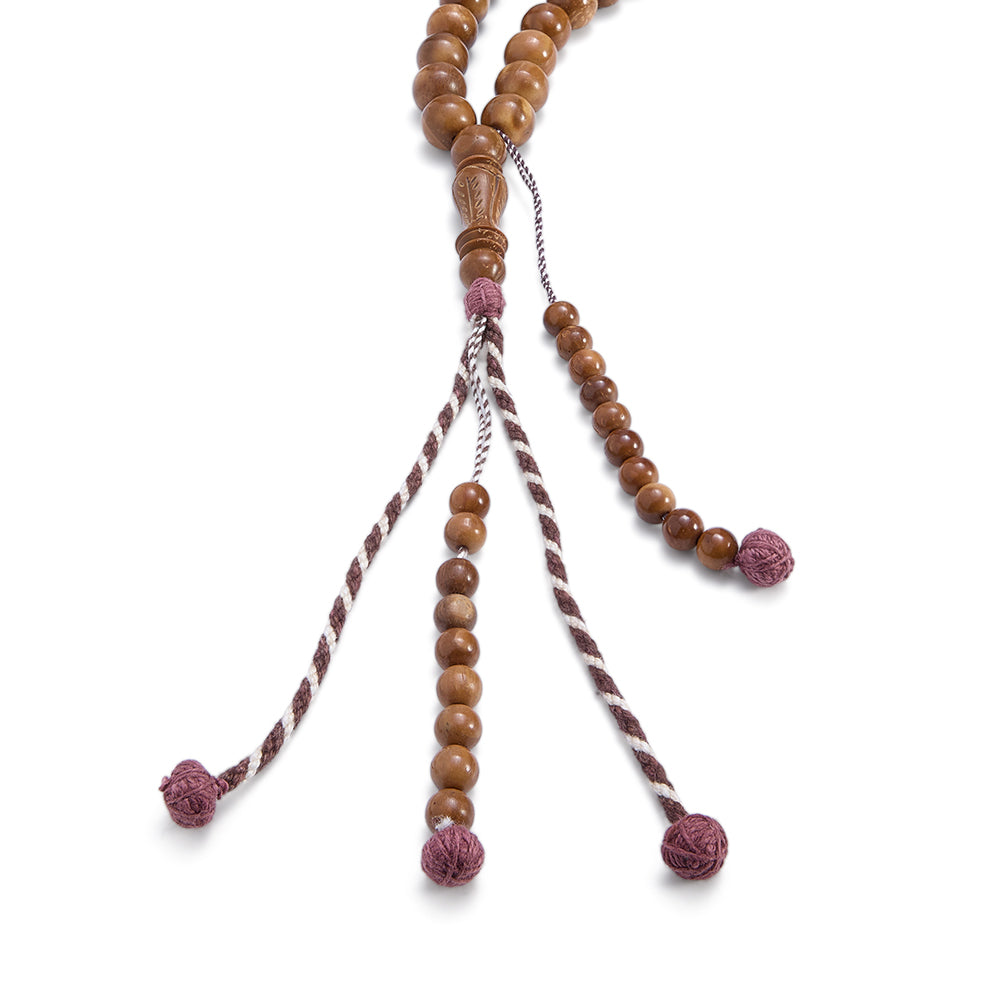 سبحة 100 كوك سادة بيلية 12 مم مكتل افريقي شرابة صوف مع عدادين