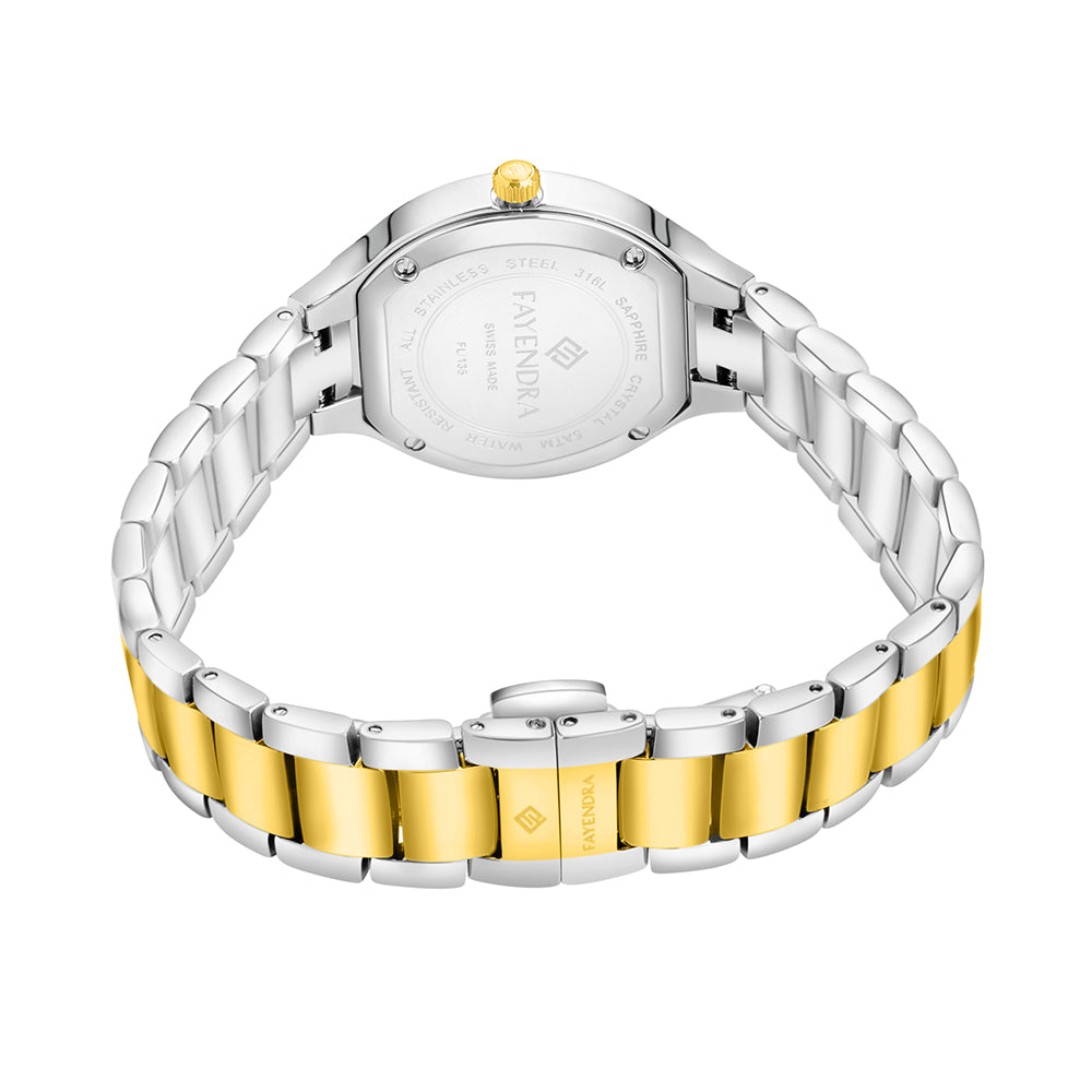 Stainless Steel 316L Watch Silver And Golden Color - WHITE METAL DIAL