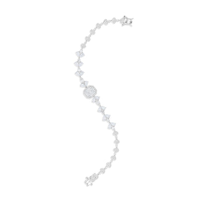 Sterling Silver 925 Set Rhodium Plated Embedded With White Zircon