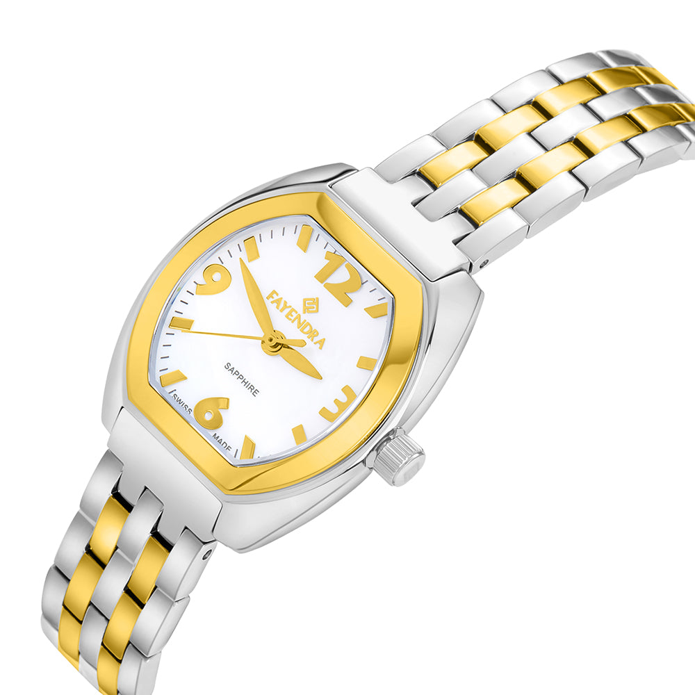 Stainless Steel 316L Watch Silver And Golden Color - WHITE MOP DIAL