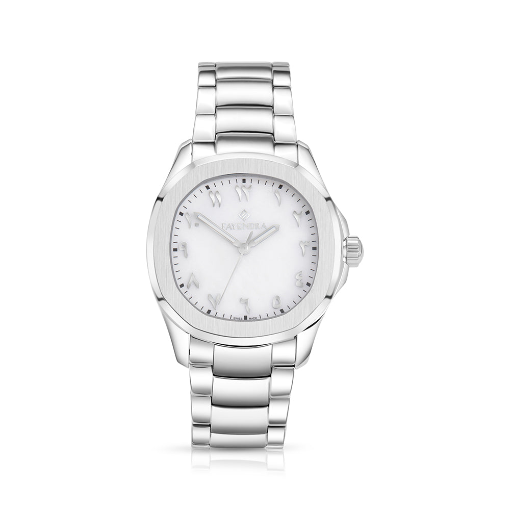 Stainless Steel 316L Watch Silver Color For Men - WHITE MOP DIAL