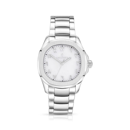 Stainless Steel 316L Watch Silver Color For Men - WHITE MOP DIAL