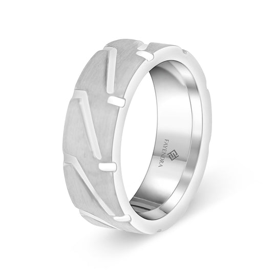 Tungsten Carbide Wedding Ring Rhodium Plated For Men