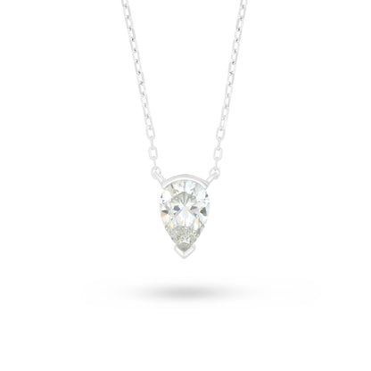Sterling Silver 925 Necklace Rhodium Plated Embedded With Diamond Zircon