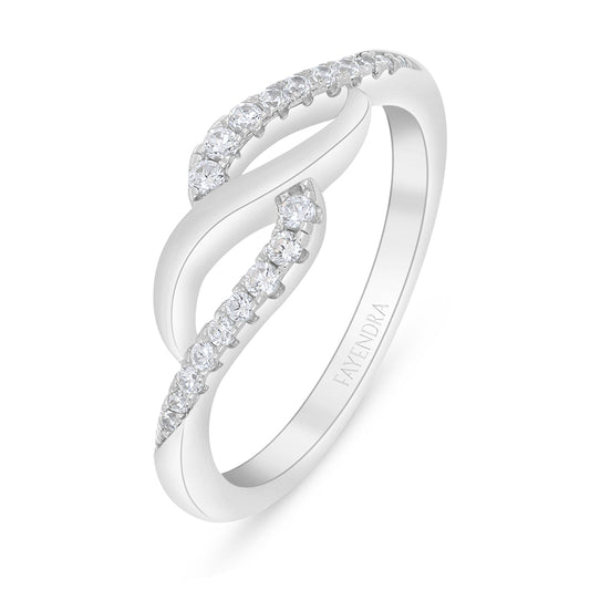 خاتم من الفضة الخالصة عيار 925 مطلي روديوم مرصع فص ابيض