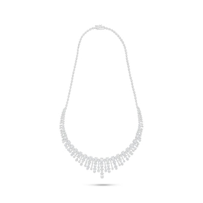 Sterling Silver 925 SET Rhodium Plated Embedded With White Zircon