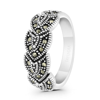 Sterling Silver 925 Ring Embedded With Marcasite Stones