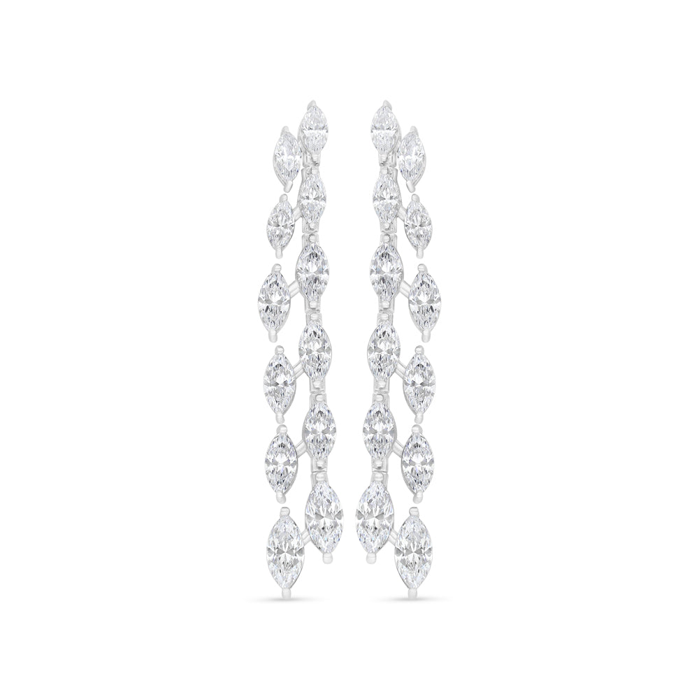 Sterling Silver 925 SET Rhodium Plated Embedded With White Zircon