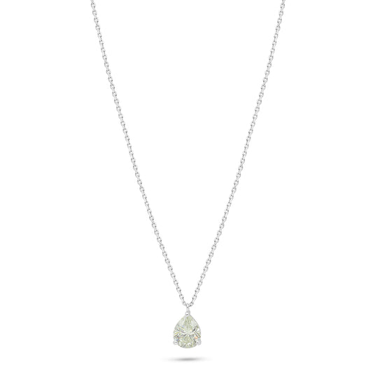 Sterling Silver 925 Necklace Rhodium Plated Embedded With Diamond Zircon