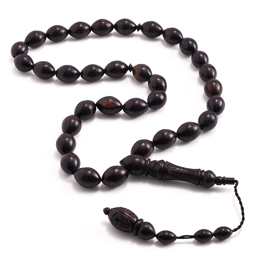 Ebony Rosary 33 Olive Beads 10*14 mm Solid Istanbul Set