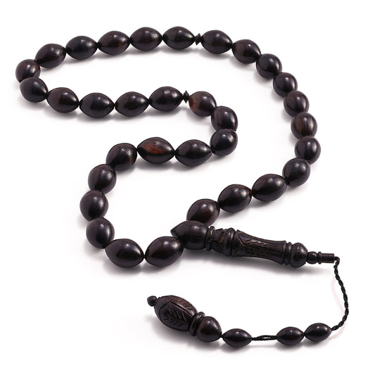 Ebony Rosary 33 Olive Beads 10*14 mm Solid Istanbul Set