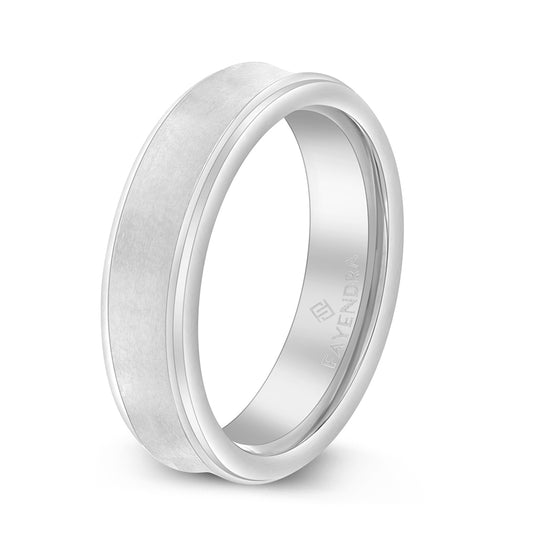 Tungsten Carbide Wedding Ring Rhodium Plated For Men