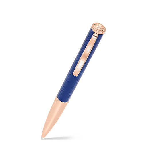 Fayendra Pen Rose Gold Plated Embedded With Blue Lacquer