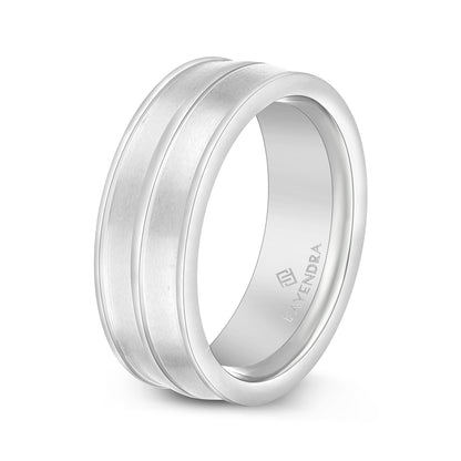 Tungsten Carbide Wedding Ring Rhodium Plated For Men
