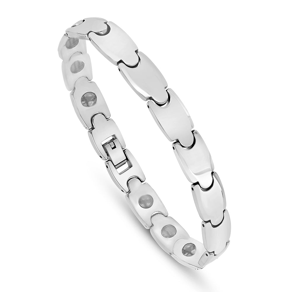 Stainless Steel 316L And Tungsten Carbide Bracelet, Silver Color For Men