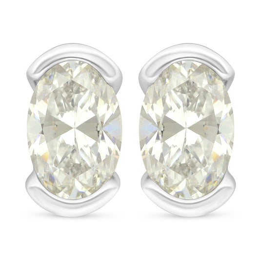 Sterling Silver 925 Earring Rhodium Plated Embedded With Diamond Zircon