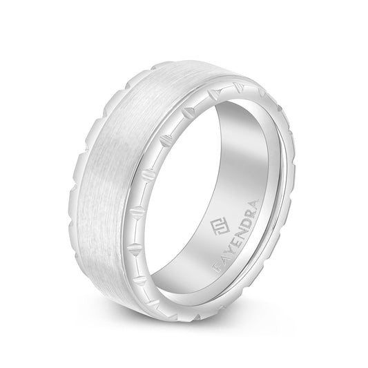 Tungsten Carbide Wedding Ring Rhodium Plated For Men