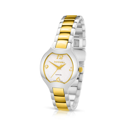 Stainless Steel 316L Watch Silver And Golden Color - WHITE METAL DIAL