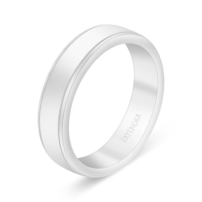 Sterling Silver 925 Wedding Ring Rhodium Plated For Men